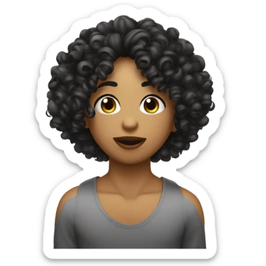 Un chico tez blanca cabello curly color negro lanzando un beso  sticker