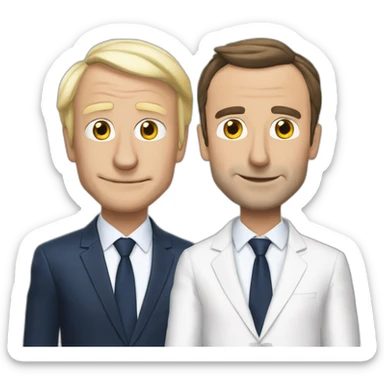 Macron et lepen qui s'embrasse sticker