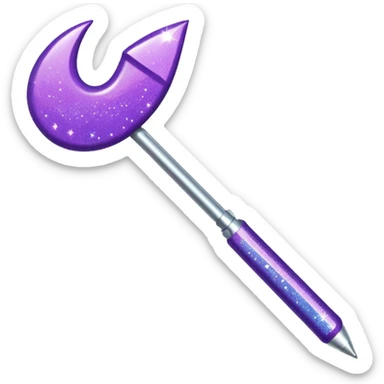 flecha para esquerda glitter roxo e ciano sticker