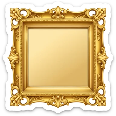 ornate roccoco square gold frame sticker