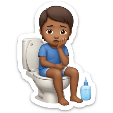 KID SITTING ON TOILET POOPING and crying sticker