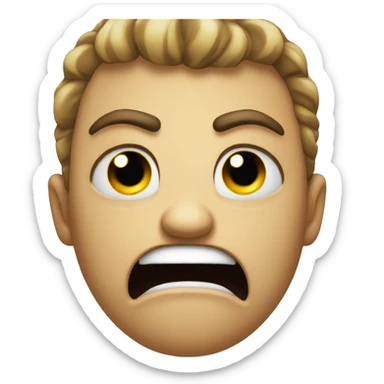 Angry emoji who is crying and rid written  sticker