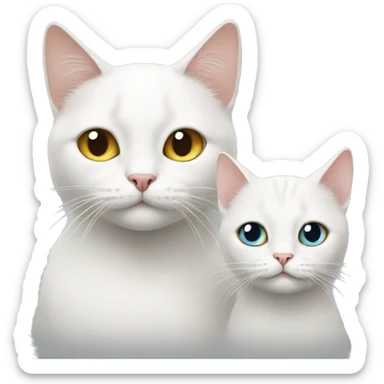 Cat and white cat sticker