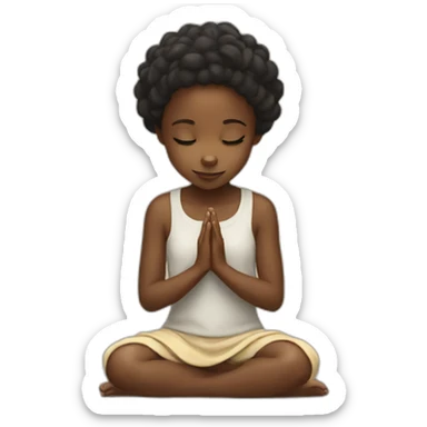 Little black girl praying sticker