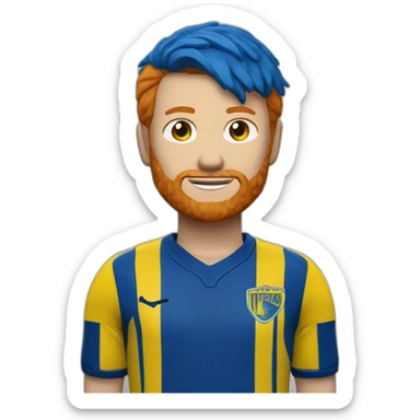 ginger-soccer-player-boca-jrs-jersey-blue-yellow sticker