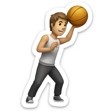 a guy throwing a small ball sticker