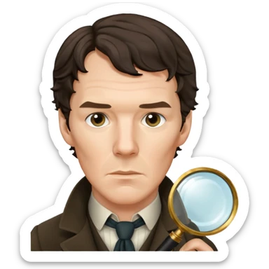 sherlock homes benedict cumberbatch with magnifing glass sticker