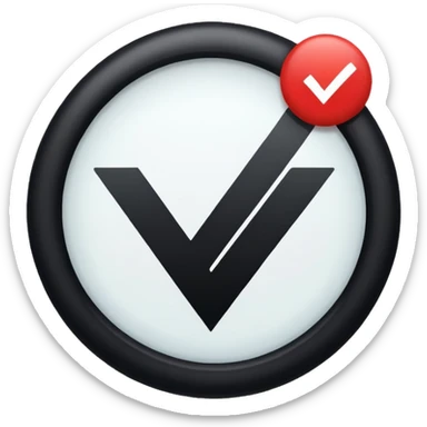 Full of black circle with a check mark on it sticker