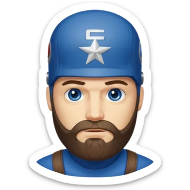captain america bearded sticker