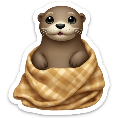 Light brown otter in a blanket  sticker