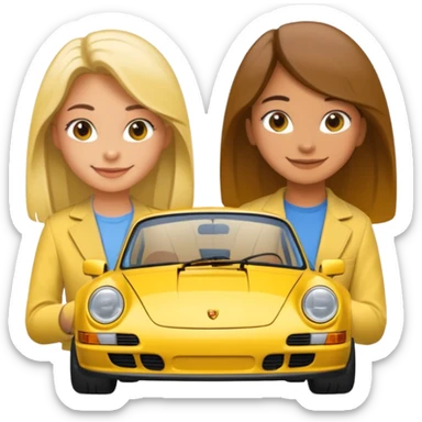 Yellow Porsche 911 992 with girls sticker