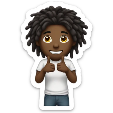 black guy with dreadlocks doing hands sign sticker
