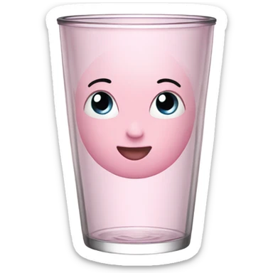 realistic light pink tumbler water cup sticker