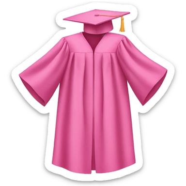 Pink graduation gown sticker