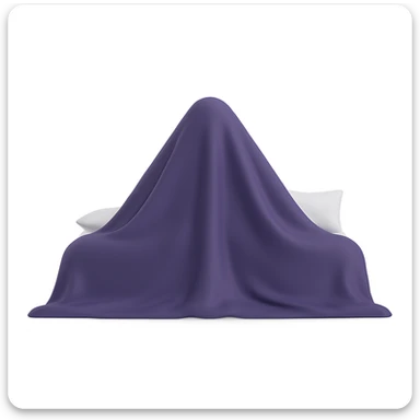 Remove the king from the bed, keep only the bed with a blanket and no visible person, shown from the back side. The style should resemble 3D emoji style with a focus on the bed and blanket only, no person visible. sticker