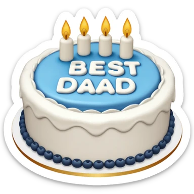 cake with white icing that says best dad sticker