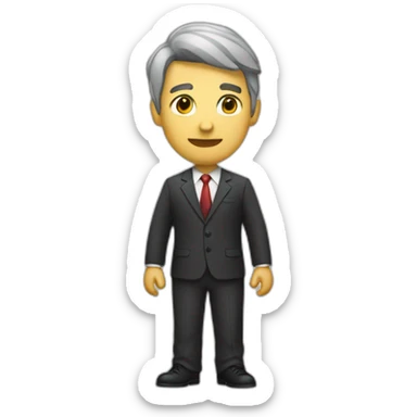 persona con traje señalando con la mano  sticker