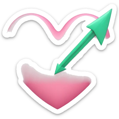 light pink heart with arrow going through it  sticker