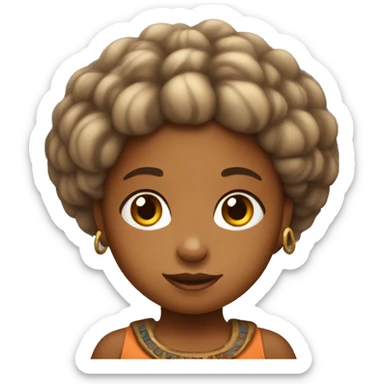 crea emoji de una niña africana prehistorico sticker