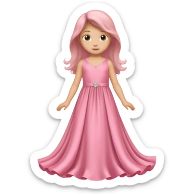 Gown in pink for kids only dress no gender  sticker
