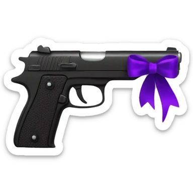 Black pistol with a purple ribbon sticker