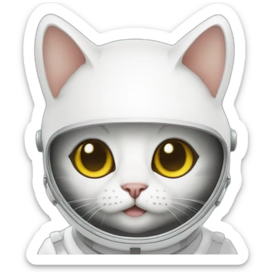 white cat in a hazmat suit sticker