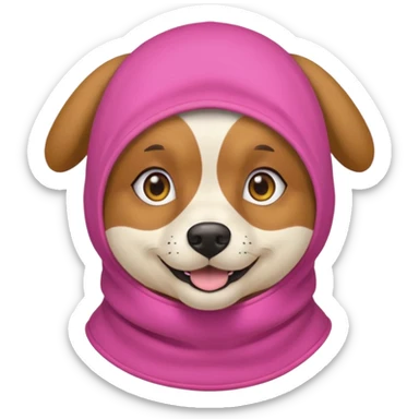 Dog in Pink balaklava sticker