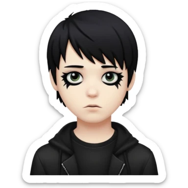 Emo boy bangs sticker