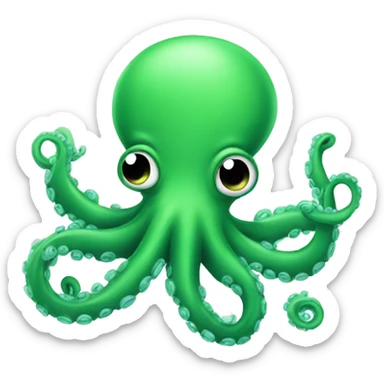 A cute green octopus sticker