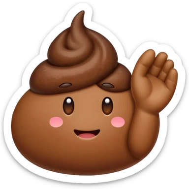 hand pinching small poop emoji sticker