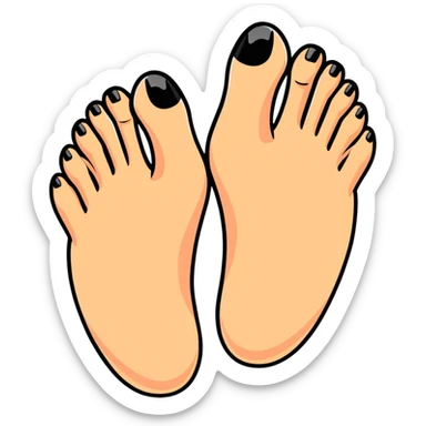 foot with long flexible toes spread wide apart like fingers sticker