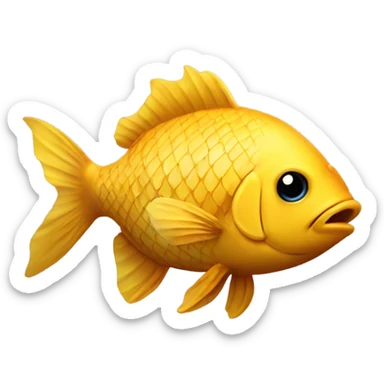 Muscled tattoed yellow fish  sticker
