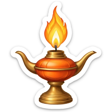 oil lamp diya sticker