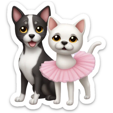 cat and dog ballerina sticker