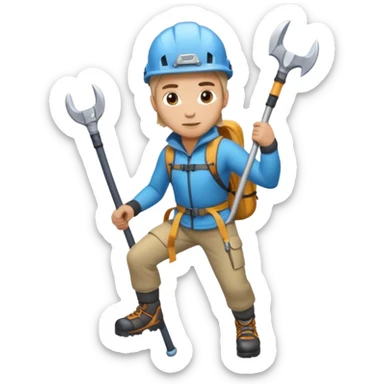 lead climber with ice axe in Mountain Climbing Team sticker