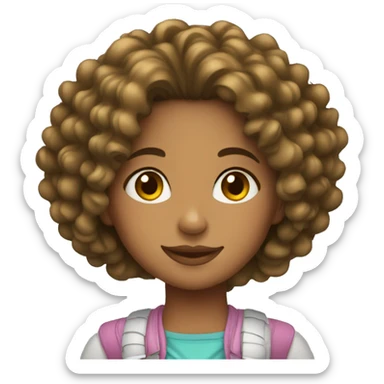 Colombian girl with curly hair  sticker