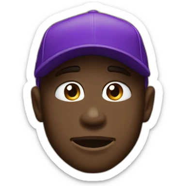 Bronze man cry with a purple new era cap sticker