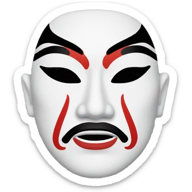 Kabuki face mask sticker