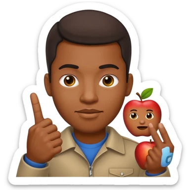 black man apple emoji sticking the middle finger sticker