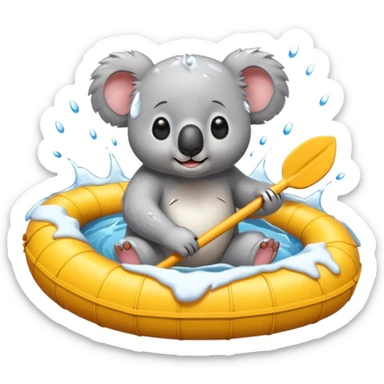 Koala white water rafting sticker