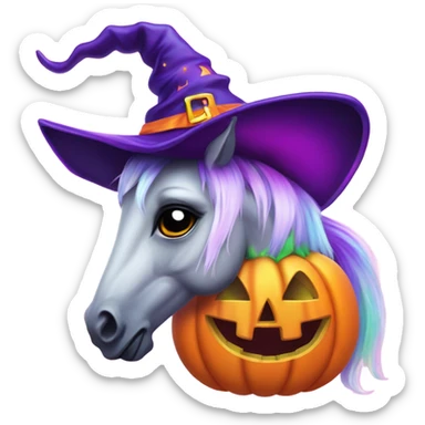 Lisa frank Halloween horse with witch hat sticker