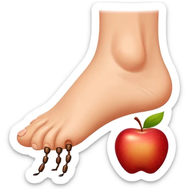 showing a cartoon human foot stepping on a small bug , slightly squished but cartoonish, no violence, playful Apple emoji style sticker