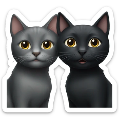 black cat and grey cat sticker
