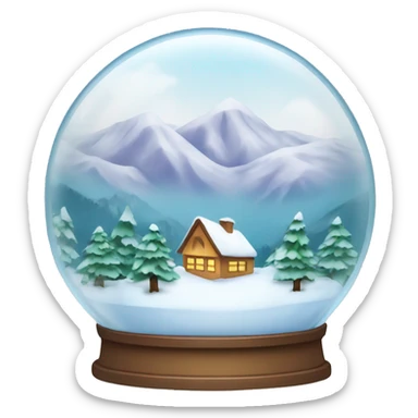 Snow globe with winter landscape sticker