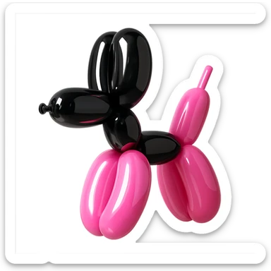 BLACKPINK-inspired object, black and pink colors, soft and inflated appearance, balloon style sticker