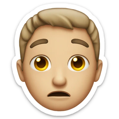 A emoji that is irritated with an aching eye  sticker