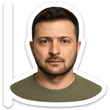 Zelenskyy emoji in realistic style sticker
