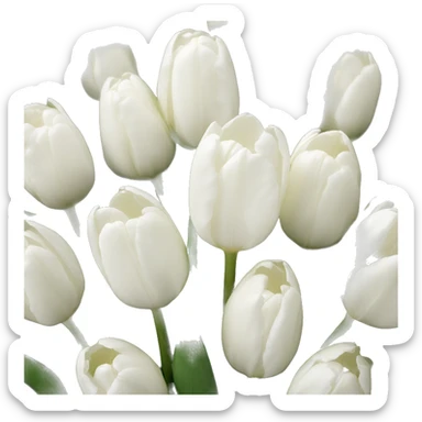white tulips sticker
