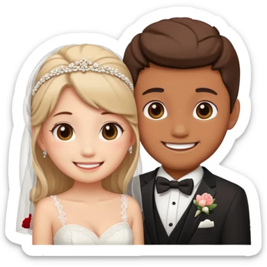 wedding couple in love kawaii sticker
