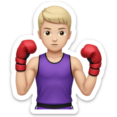 now make a boy whose white in purple kickboxing full shirt sticker